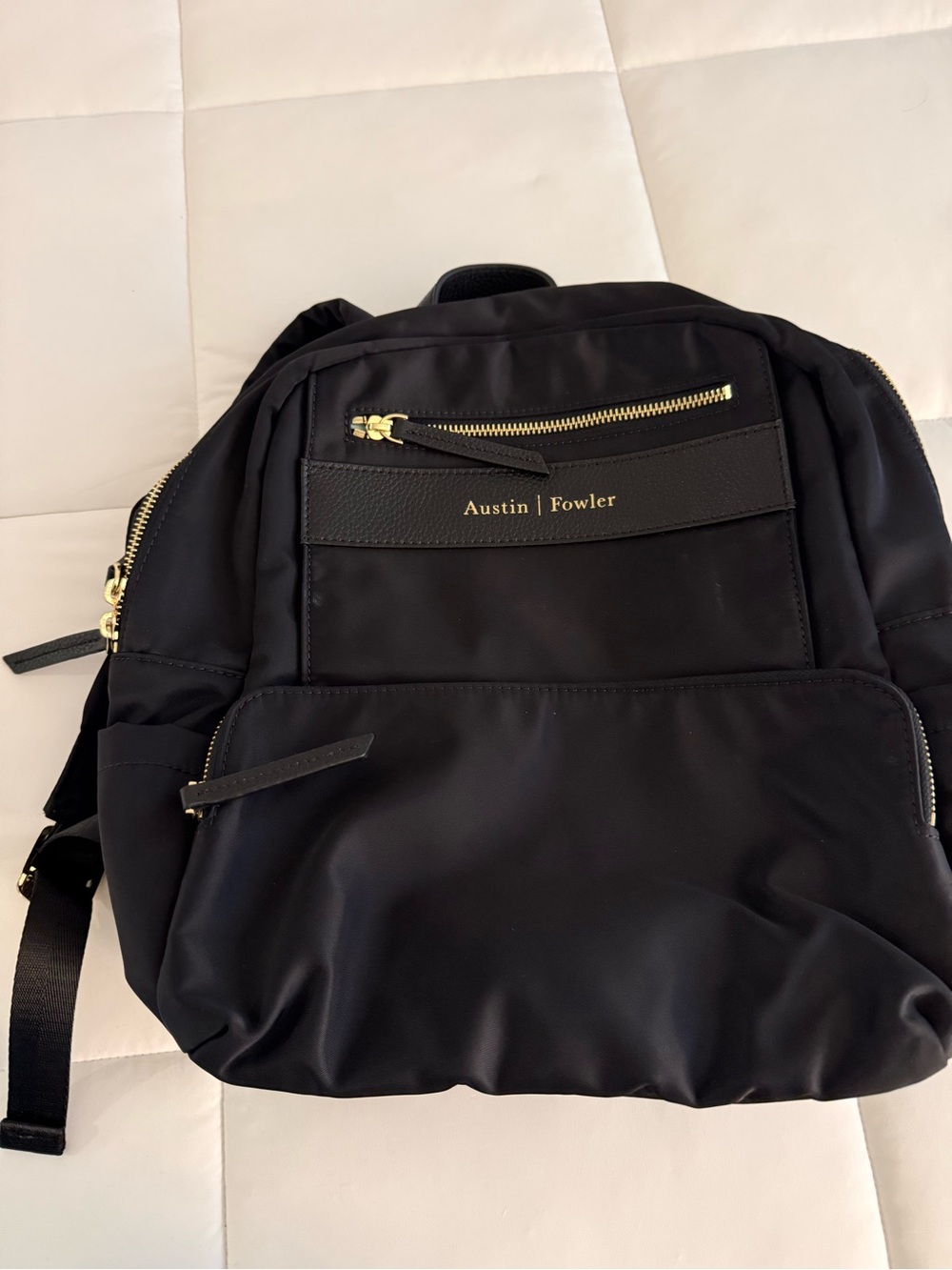 Austin | Fowler Marina mini Black Backpack with Gold Hardware